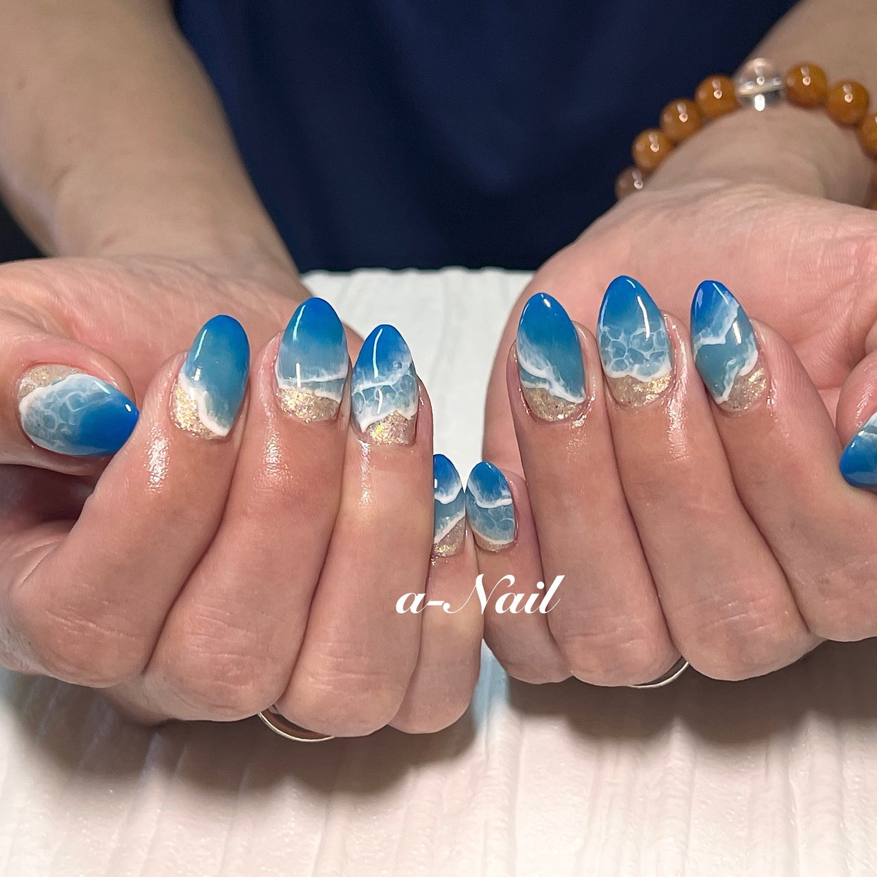 夏/ハンド/グラデーション/たらしこみ/ニュアンス - a-Nail