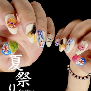 縁日ネイルのネイルデザイン｜ネイルブック