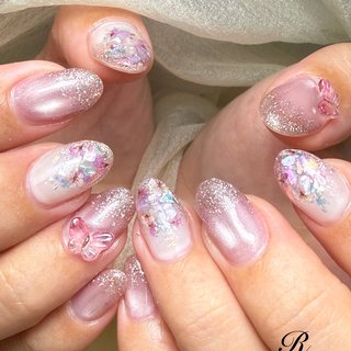 ☆ジュネル☆ソフトピンク　オーバルショート ショート/オーバル/ピンクのネイルデザイン｜ネイルブック