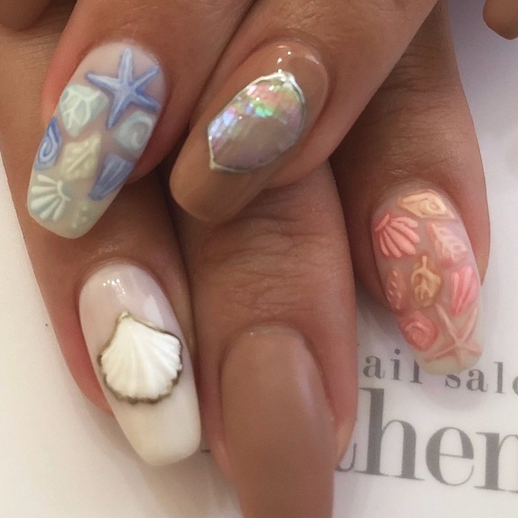 オールシーズン ハンド ミディアム ジェル お客様 Nailsalon Athenaのネイルデザイン No ネイルブック