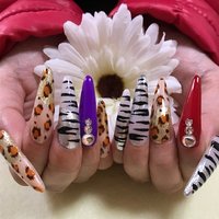 21年 新着順 スカルプチュア ゼブラ柄ネイルのネイルデザイン ネイルブック