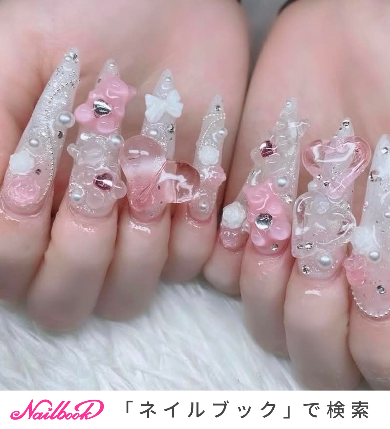 千鳥柄/シルバーのネイルデザイン｜ネイルブック