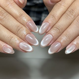 ワンホンネイル(ワンホン/中国ネイル/中華ネイル)/ガラスフレンチ
