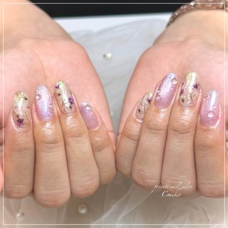 ミラー/押し花のネイルデザイン｜ネイルブック