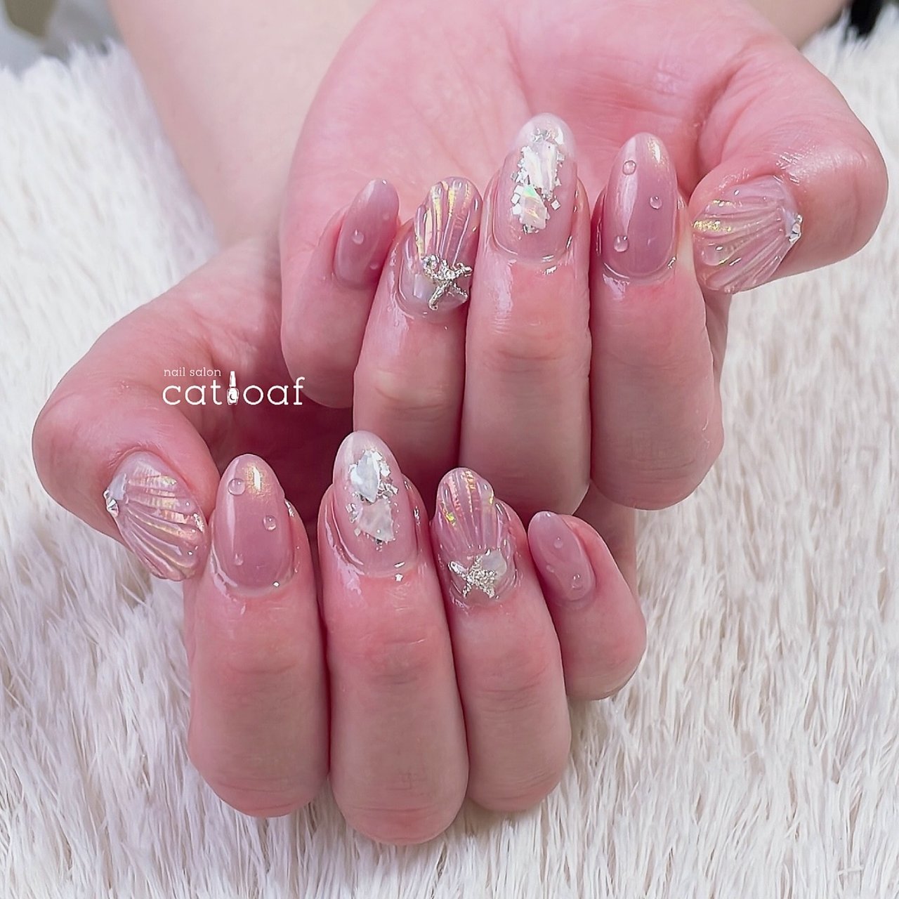 手が綺麗に見えるネイル/夏/海/ハンド/シェル - 三重県津市/ nailsalon