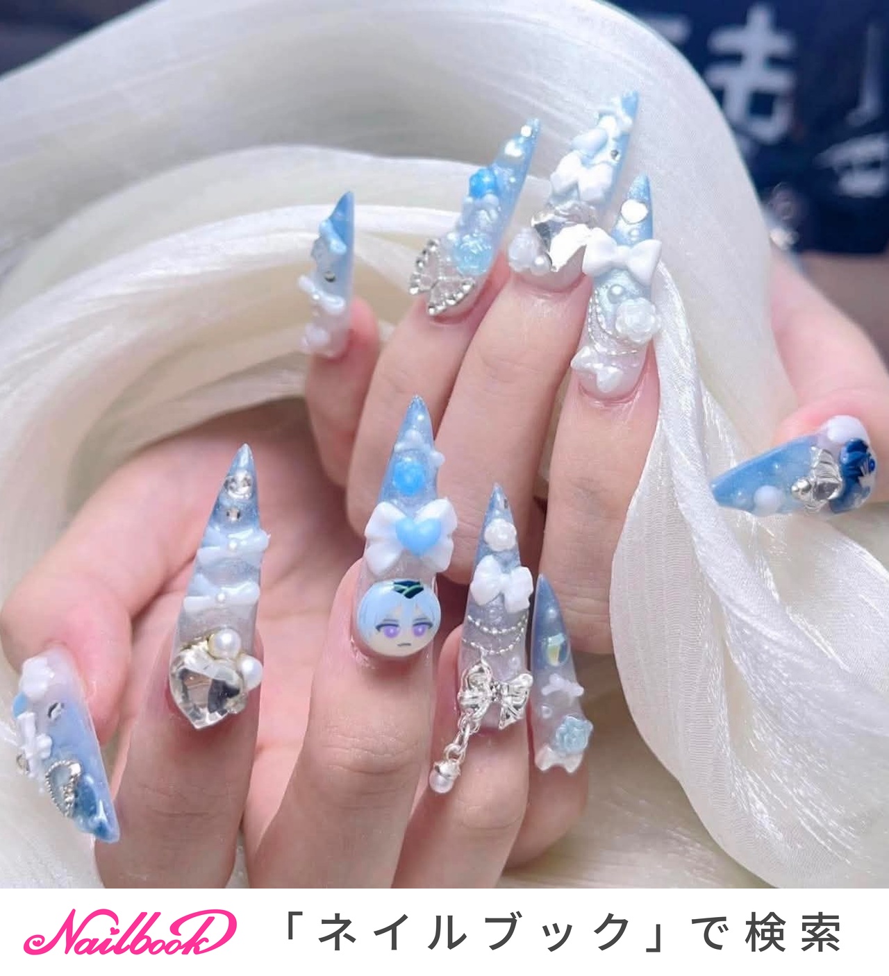ネイルチップ イニシャル追加無料 指輪ネイル リングネイル(リング/アクセサリー)/#イニシャルネイルのネイル