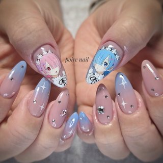 ふわり ネイルチップ リゼロ リゼロネイルのネイルデザイン｜ネイルブック