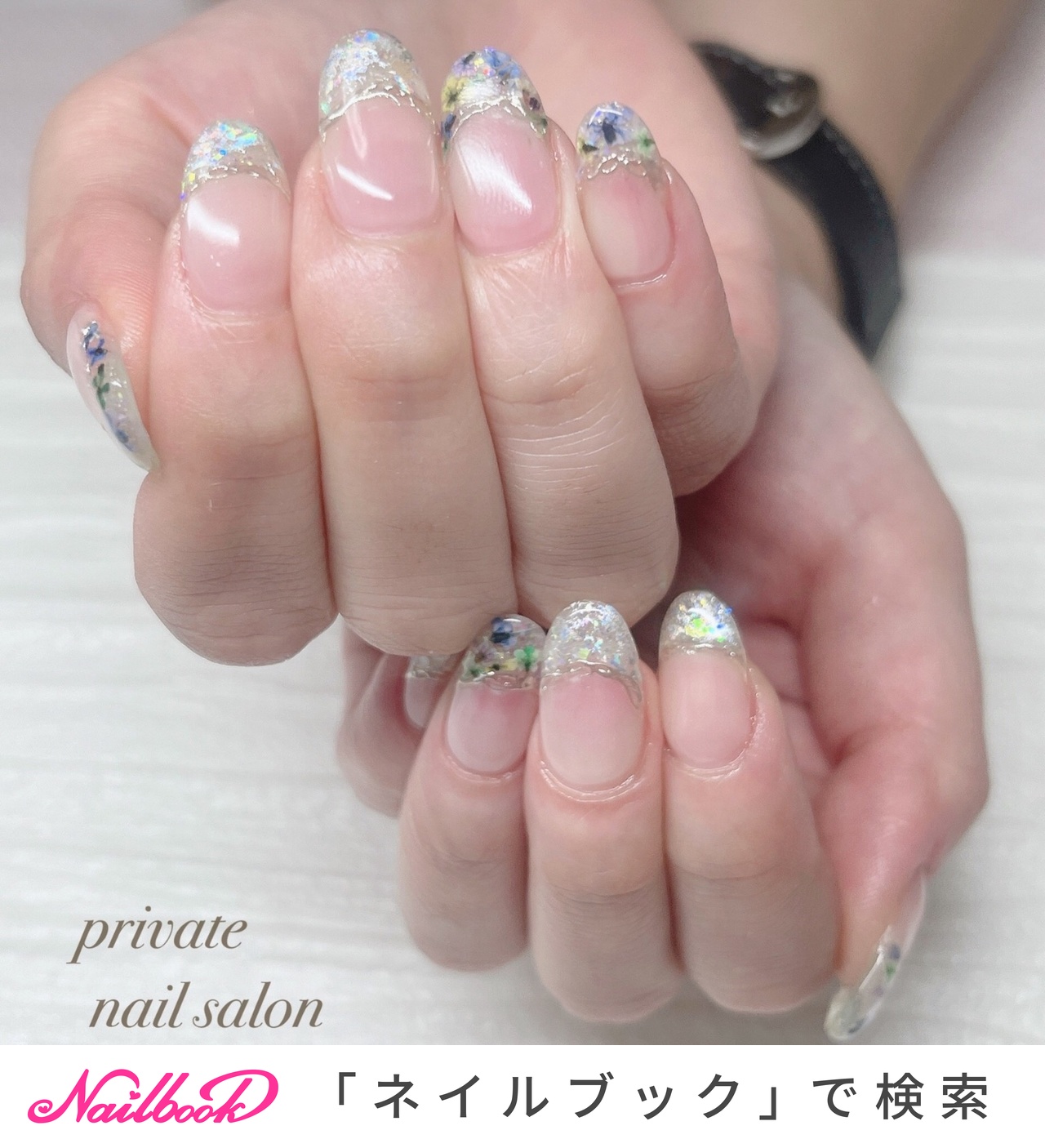 ミラー/押し花のネイルデザイン｜ネイルブック