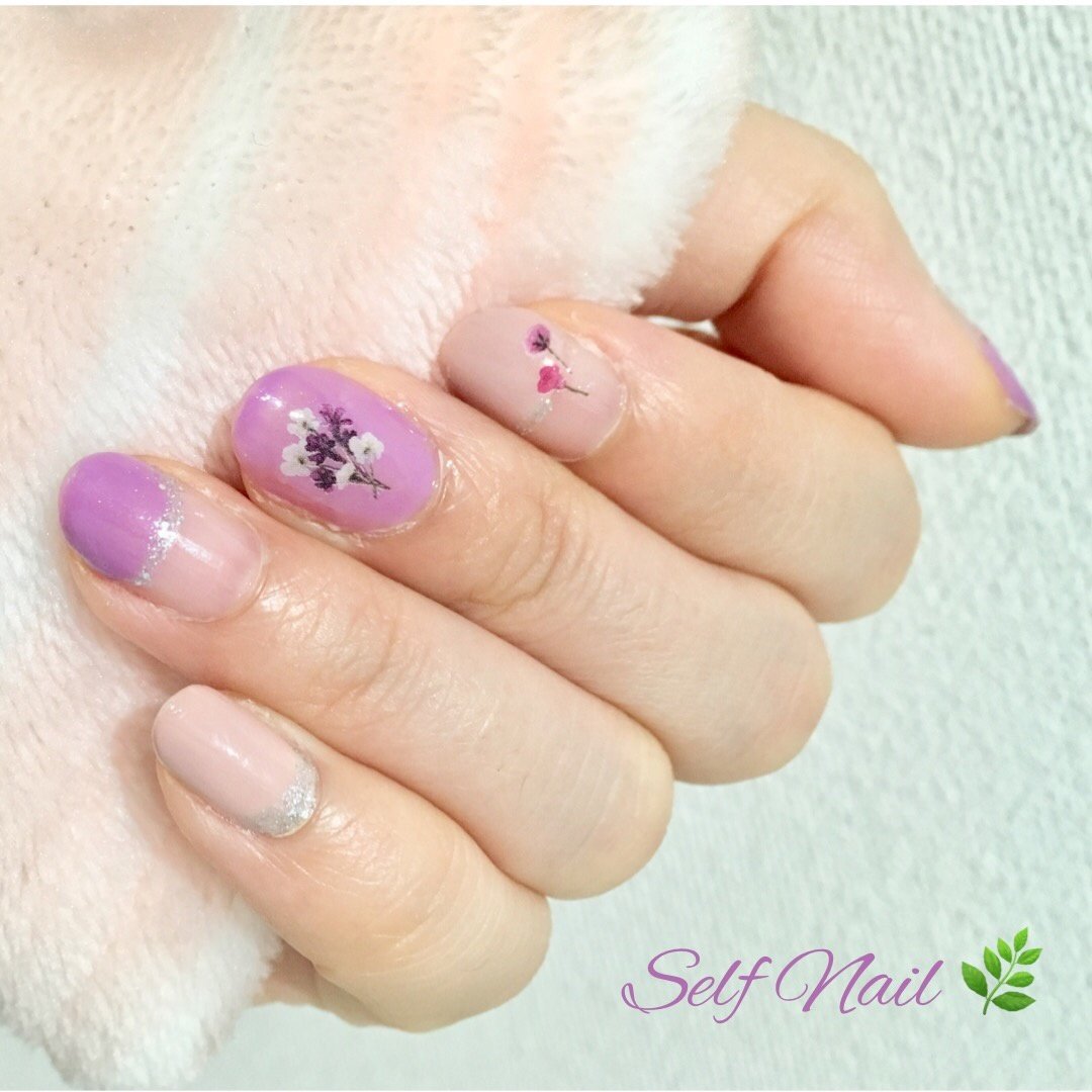 パープル パステル マニキュア セルフネイル One One Nail のネイルデザイン No ネイルブック