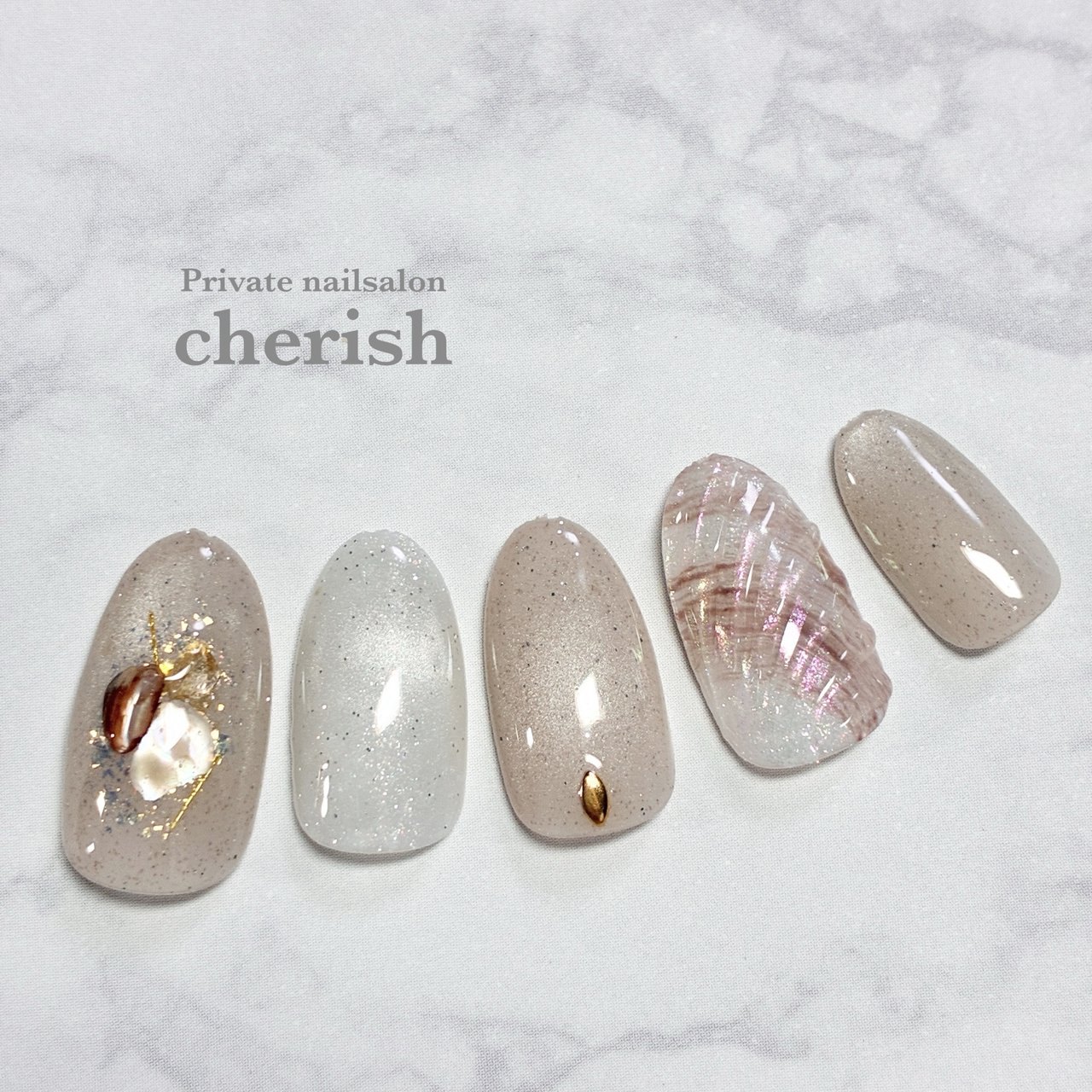 夏/海/リゾート/シェル/マグネット - cherish_eriのネイルデザイン[No