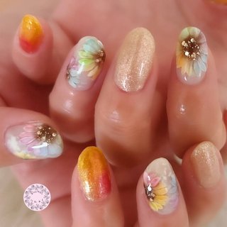 ニュアンス/ひまわりのネイルデザイン｜ネイルブック