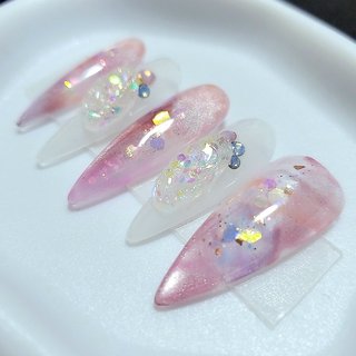 ニュアンス/マグネット/ピンクのネイルデザイン｜ネイルブック
