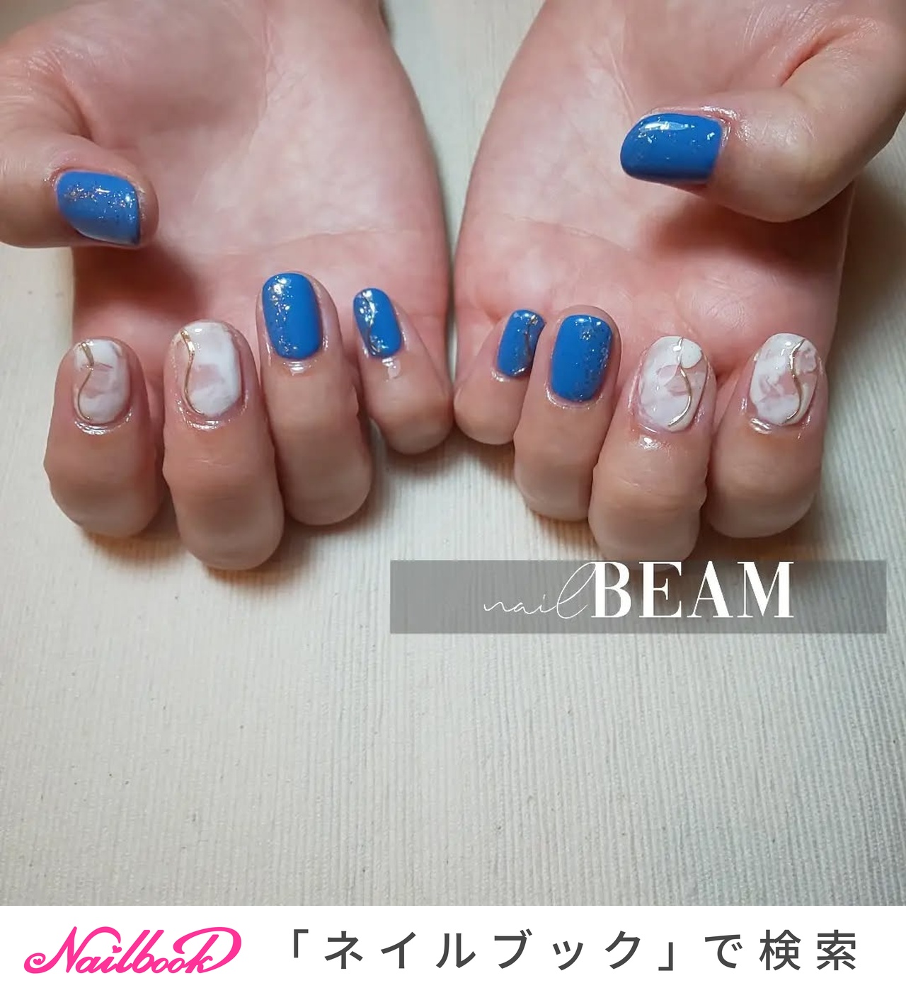 ネイルチップ 個性派 うねうね シルバー ニュアンス マーブル #6