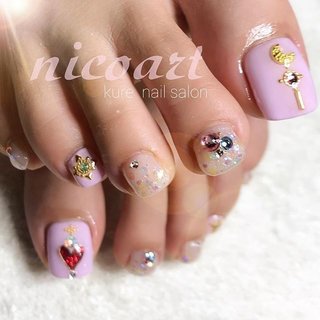セーラームーンフットネイルのネイルデザイン ネイルブック