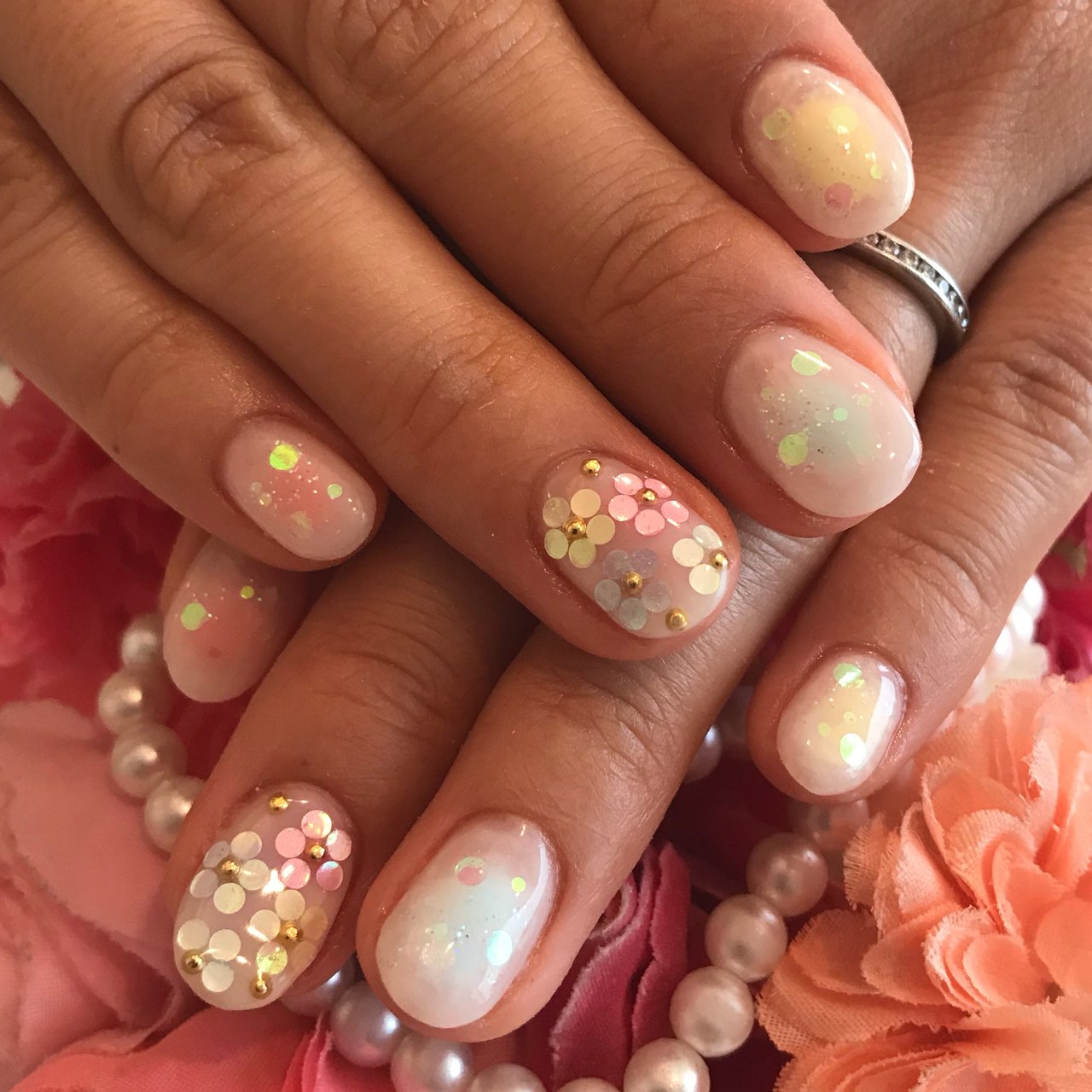 春 オフィス デート 女子会 フラワー Cococrystalのネイルデザイン No ネイルブック