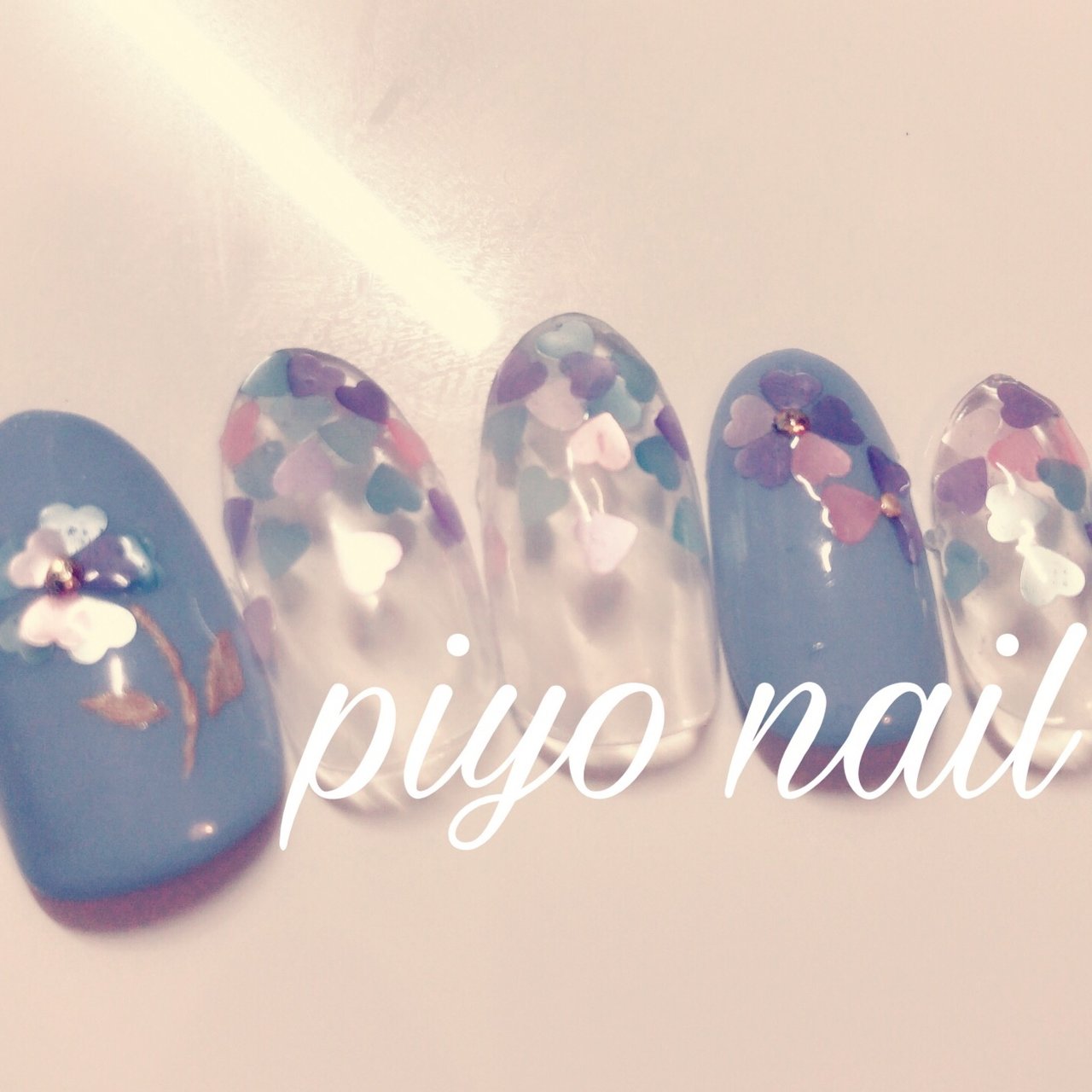 春 オールシーズン シンプル フラワー ハート Piyoのネイルデザイン No ネイルブック
