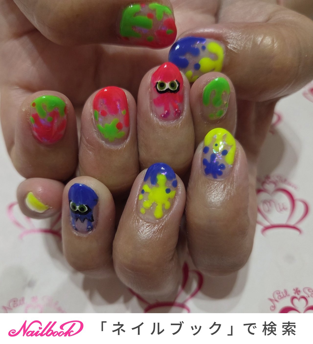 スプラトゥーンネイルのネイルデザイン｜ネイルブック