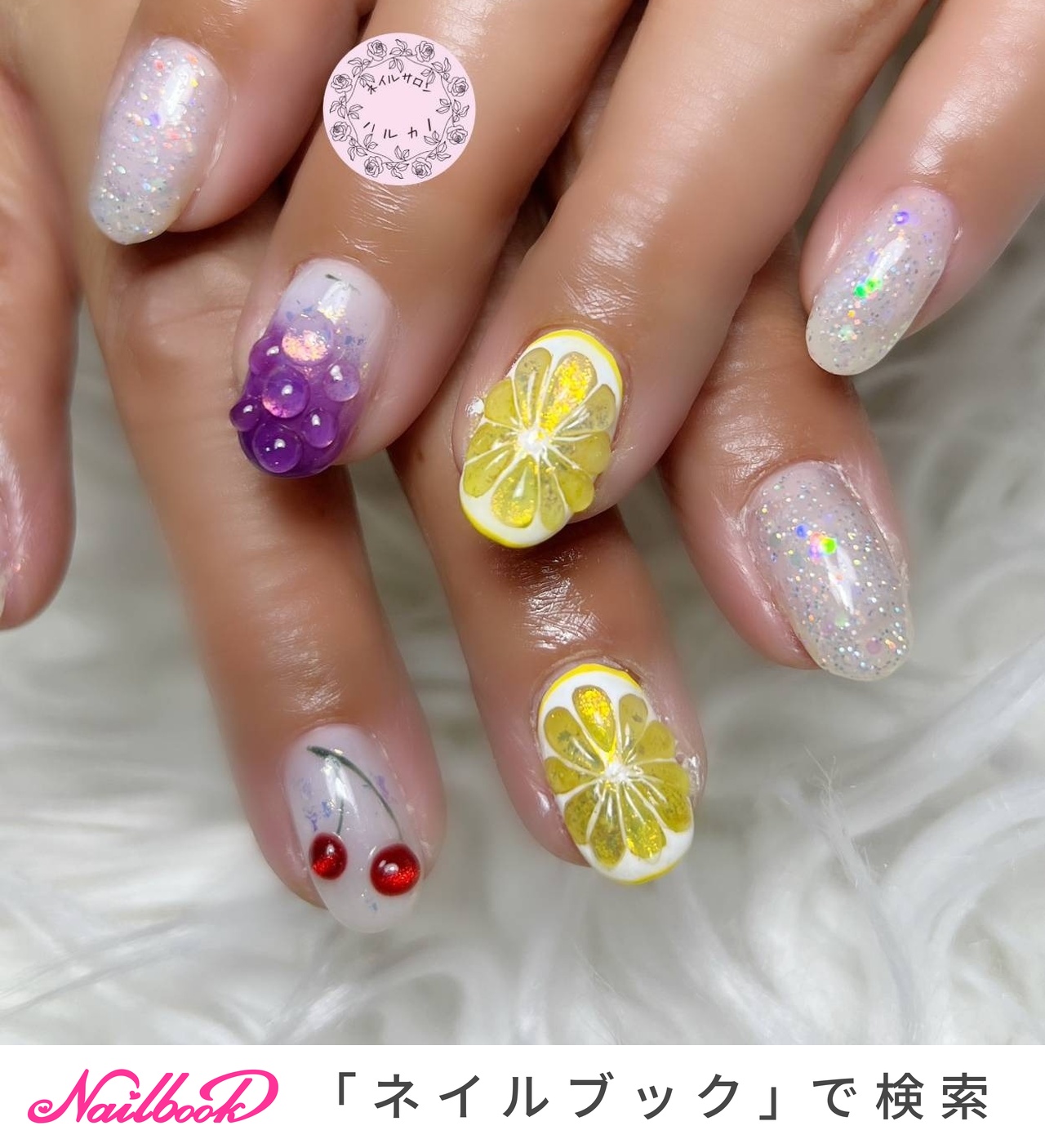 イエロー(黄)/さくらんぼのネイルデザイン｜ネイルブック