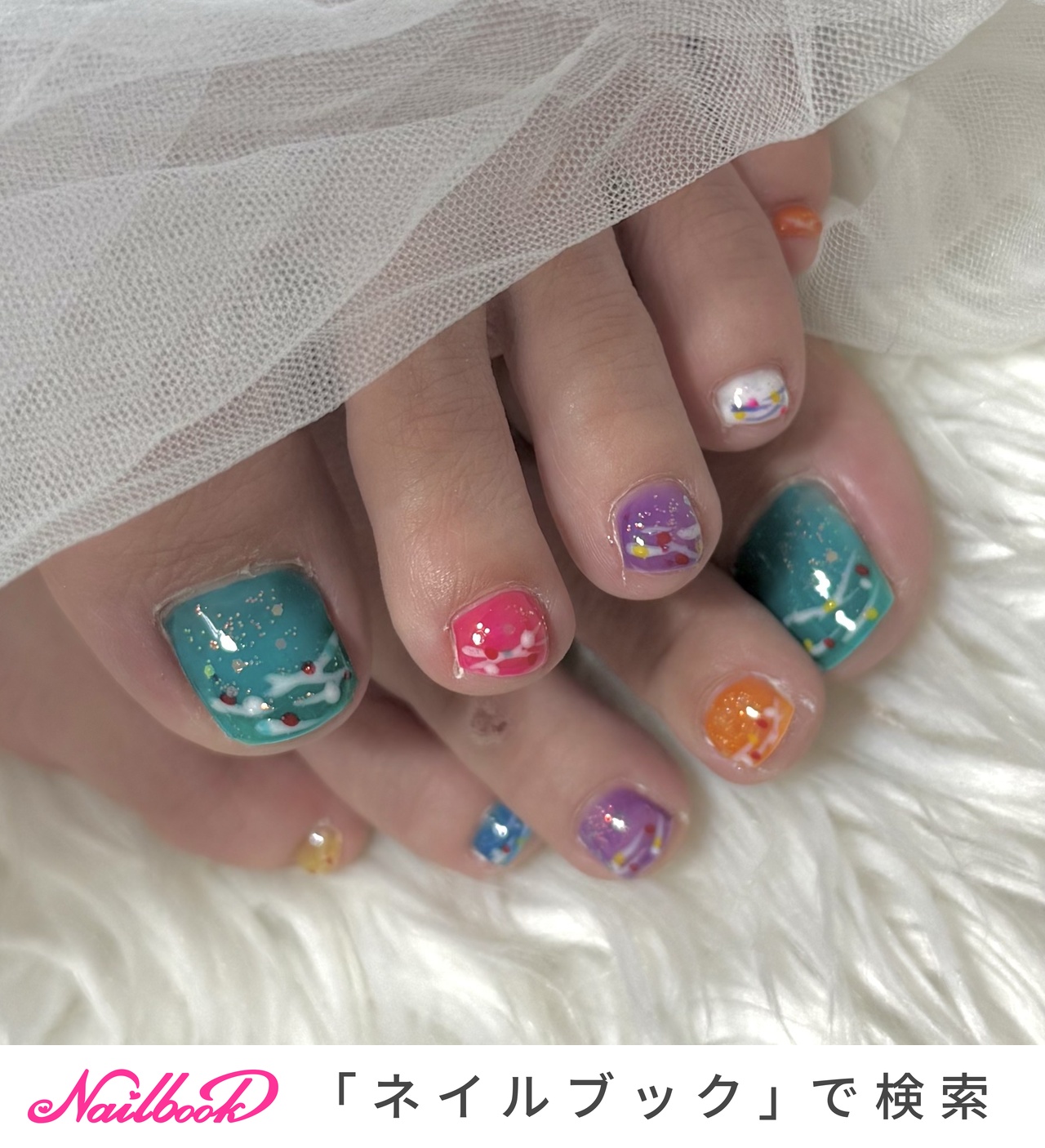 【オーダー制】　フットネイル　フットチップ 　花火フットネイル　ヨーヨー オーダー制】 フットネイル フットチップ 花火フットネイル ヨーヨー