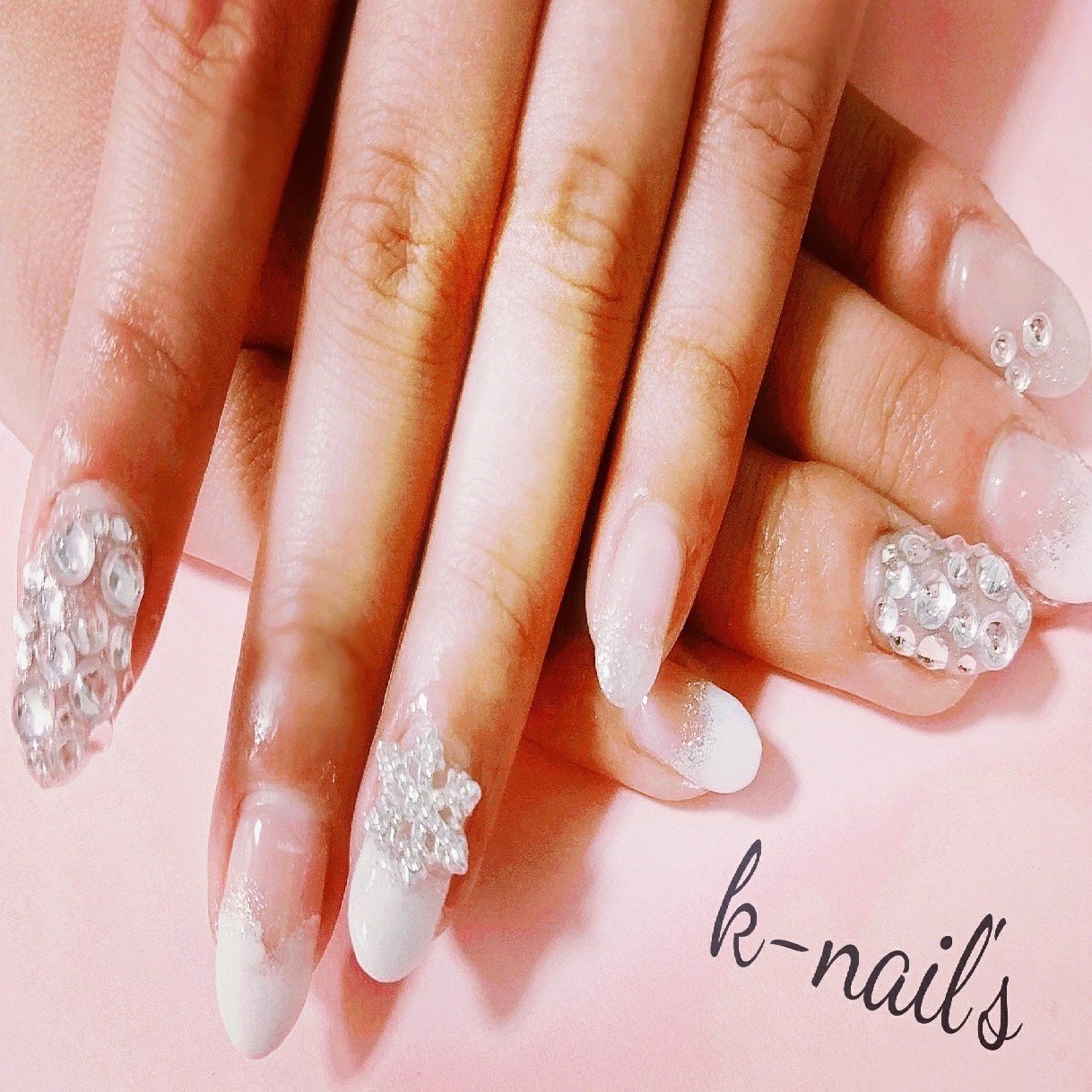ホワイト K Nailsのネイルデザイン No 292 ネイルブック