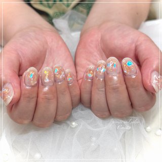 ワンホンネイル(ワンホン/中国ネイル/中華ネイル)/#氷のネイルデザイン
