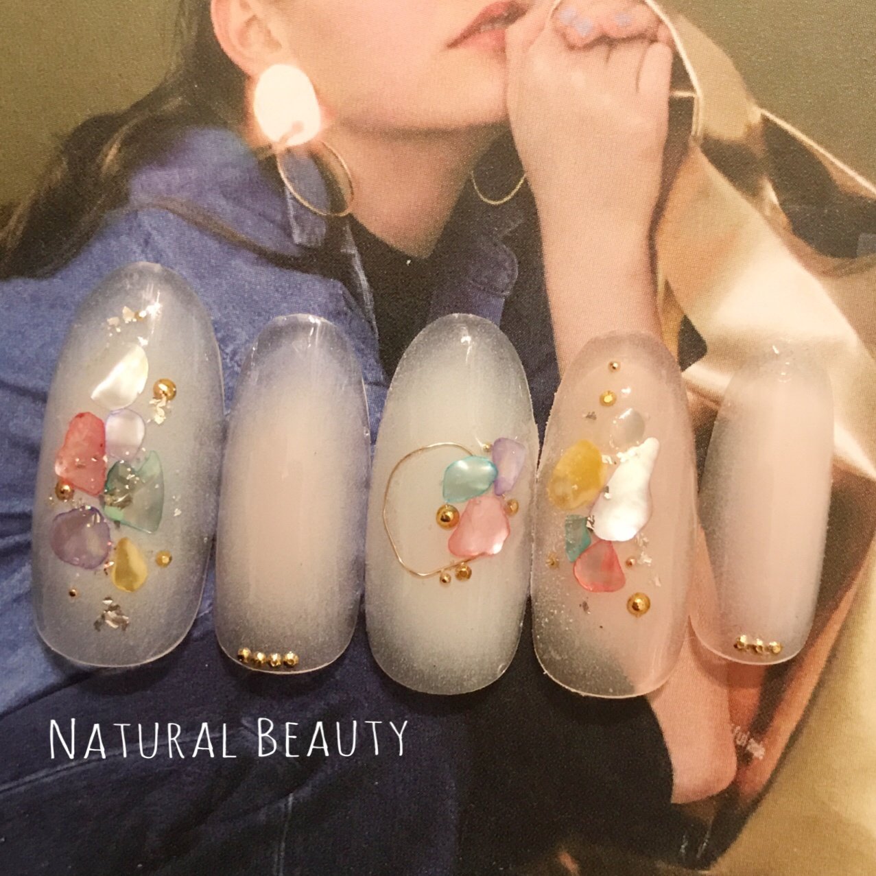 春 夏 女子会 ハンド シェル Naturalbeautyのネイルデザイン No ネイルブック