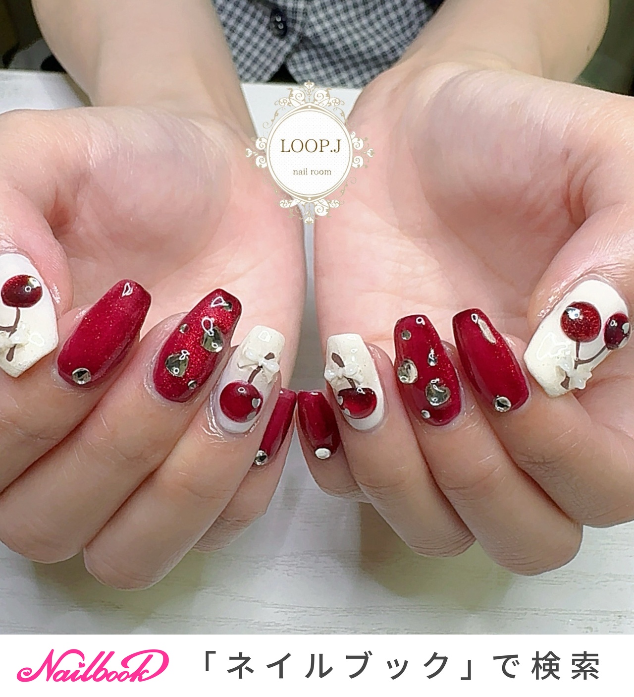 エバーネイル EVERNAIL ハートデザイン ネイルチップ 赤 オフホワイト エバーネイル EVERNAIL ハートデザイン ネイルチップ 赤 オフホワイト
