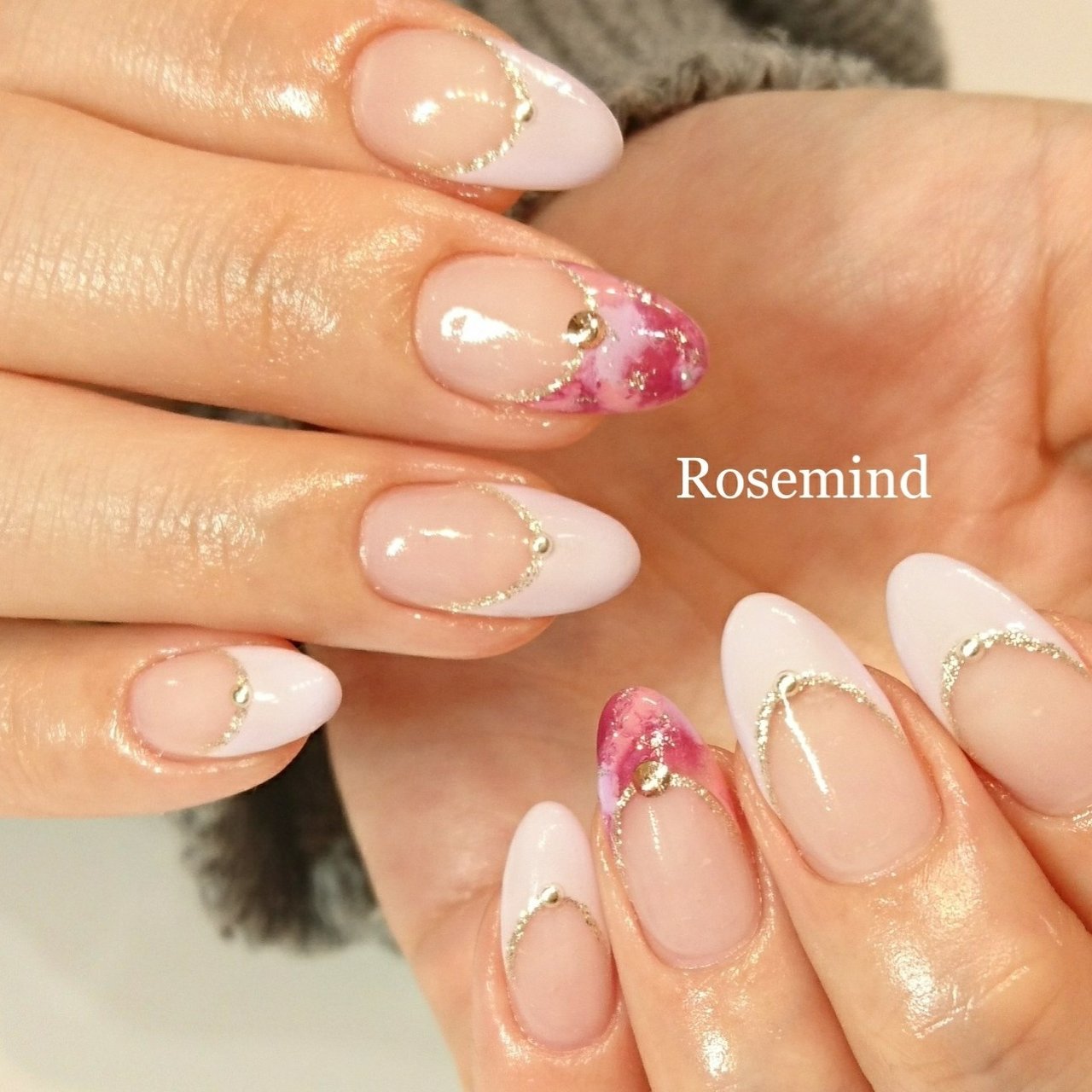 春 オフィス ハンド フレンチ タイダイ Nail Rosemindのネイルデザイン No ネイルブック