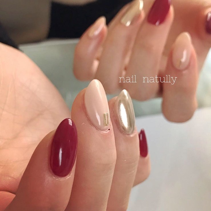 秋 冬 ハンド シンプル ミラー Natullyのネイルデザイン No ネイルブック