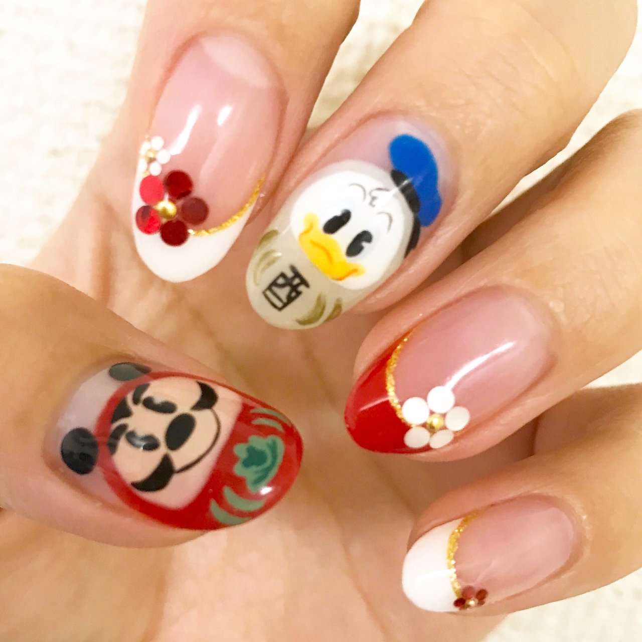 冬 お正月 ハンド キャラクター 和 Nail Atelier Riche リッシェのネイルデザイン No ネイルブック