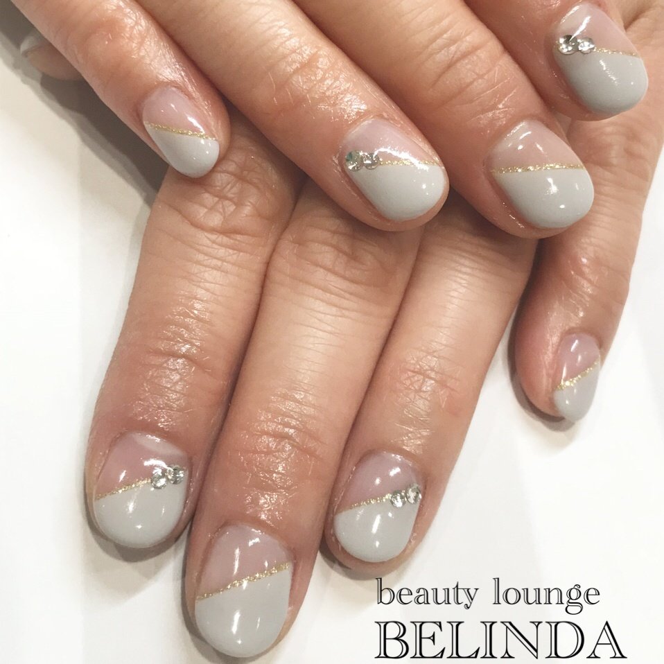 ハンド シンプル フレンチ グレージュ グレー Belinda Nail のネイルデザイン No ネイルブック