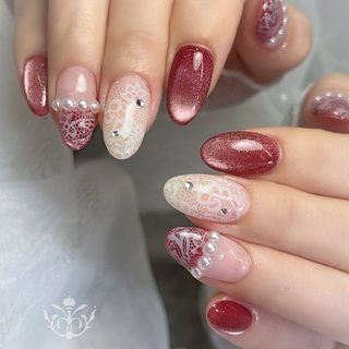 クリスマス/ボルドーのネイルデザイン｜ネイルブック