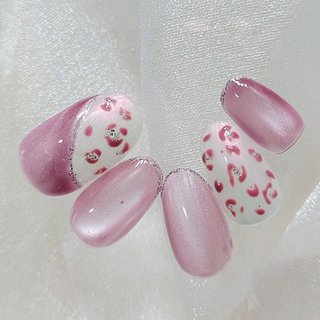 ちゅるん/ピンク/マグネットネイルのネイルデザイン｜ネイルブック