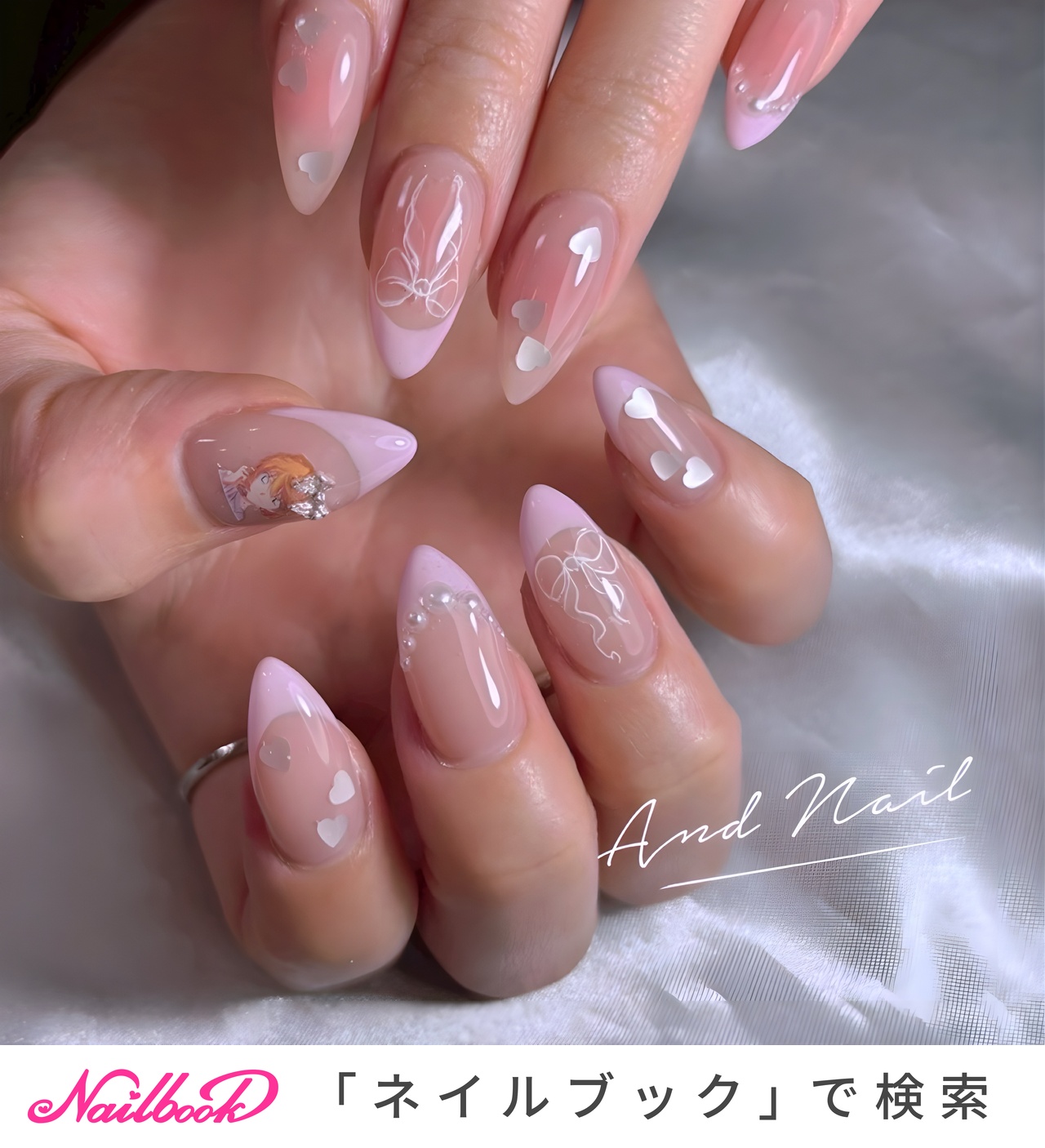 春/フレンチ/リボンのネイルデザイン｜ネイルブック