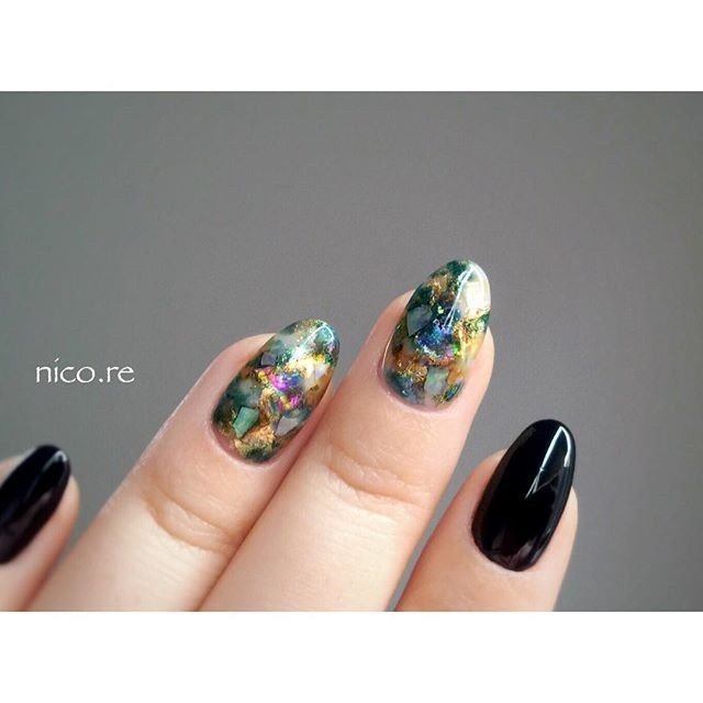 ハンド ワンカラー ニュアンス ブルー ブラック みけのネイルデザイン No ネイルブック