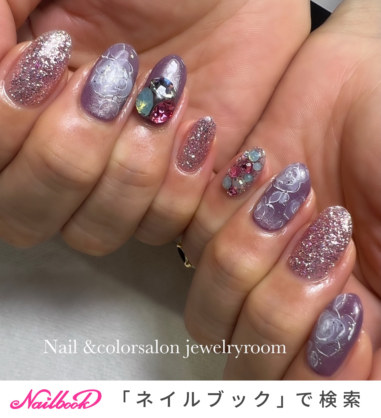 パープル 薔薇 ネイルパーツ 28個 パープル(紫)/#薔薇のネイルデザイン｜ネイルブック
