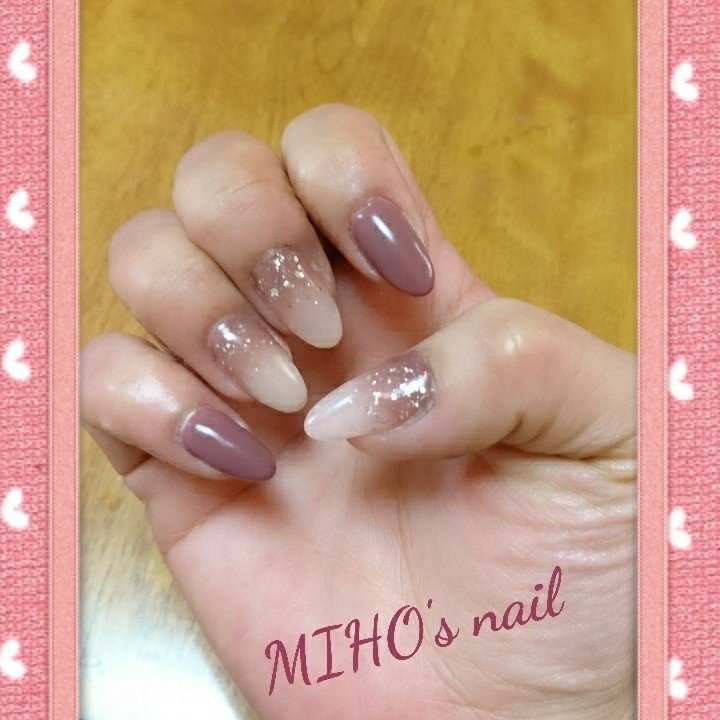 オールシーズン ハンド グラデーション ワンカラー ミディアム Miho0806nailのネイルデザイン No ネイルブック