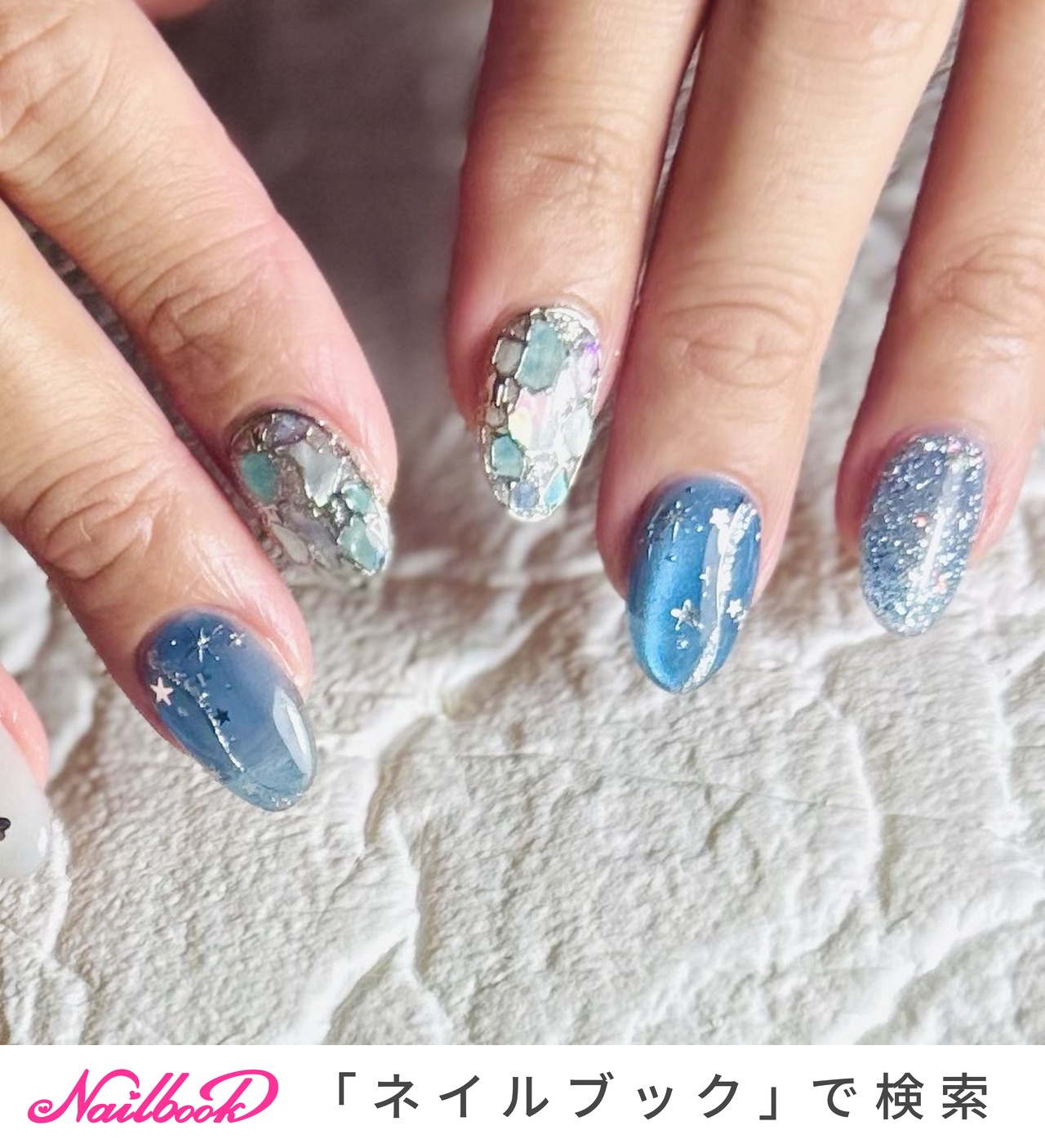ジュビリーブルーのネイルデザイン｜ネイルブック