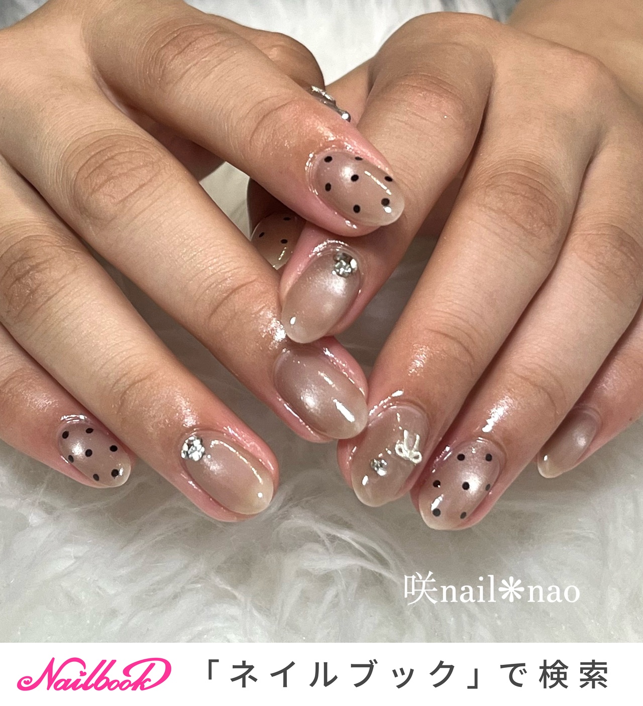 リボン/ちゅるん/ワンホンネイルのネイルデザイン｜ネイルブック