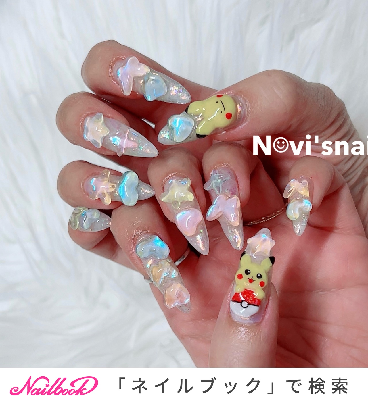 ピカチュウネイルのネイルデザイン｜ネイルブック