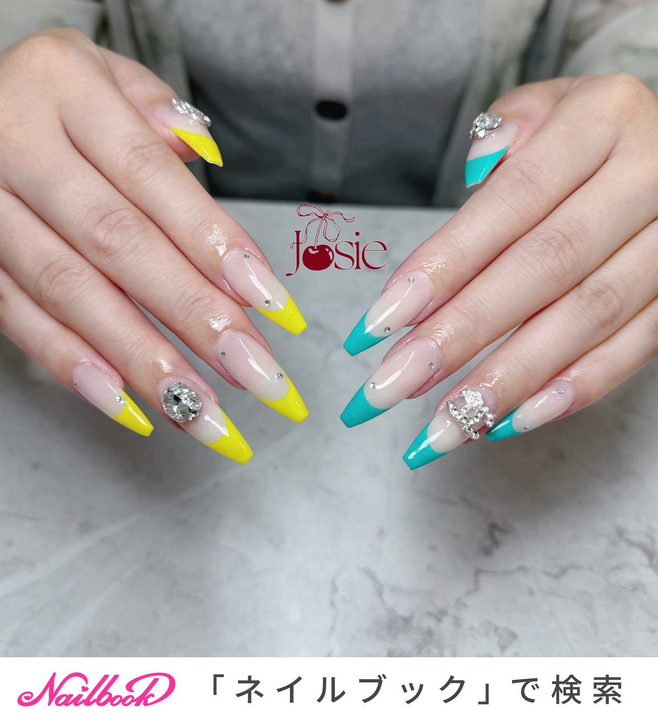 グリーン(緑)/ワンホンネイルのネイルデザイン｜ネイルブック