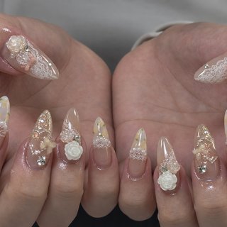 ワンホンネイル(ワンホン/中国ネイル/中華ネイル)/#薔薇ネイルのネイル