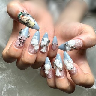 キラキラフレンチのネイルデザイン｜ネイルブック