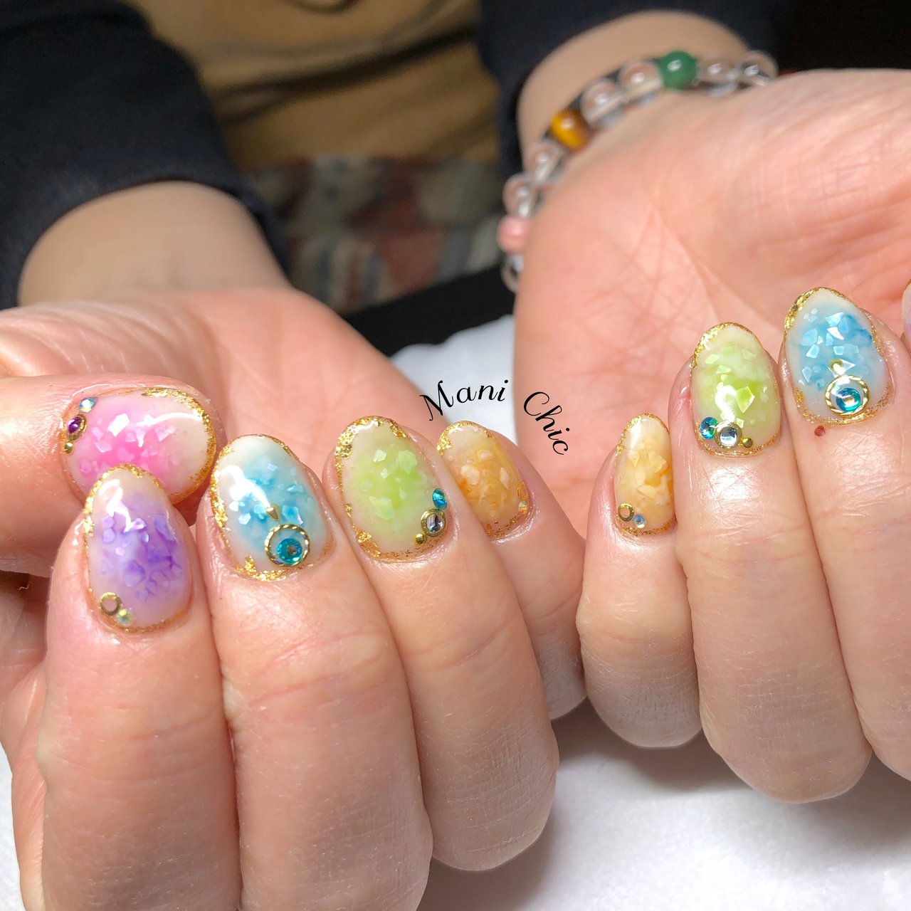 ハンド シェル カラフル ジェル お客様 Mani Chicのネイルデザイン No ネイルブック