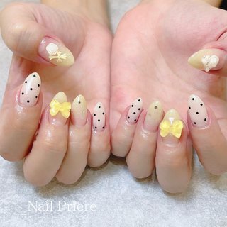 リボン/#パーツネイルのネイルデザイン｜ネイルブック