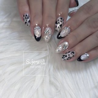 ワンホンネイル(ワンホン/中国ネイル/中華ネイル)/#黒フレンチのネイル