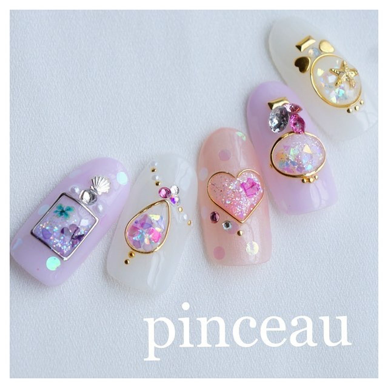 春 オールシーズン パーティー デート ビジュー Nail Salon Pinceau パンソー のネイルデザイン No ネイル ブック