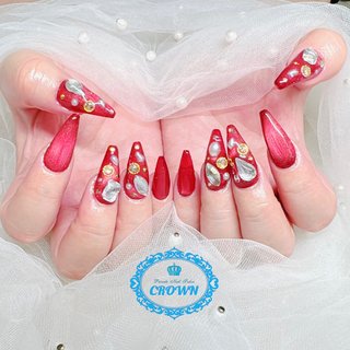 ハンド/ビジュー/ブラック/ジェルネイル/お客様 - crown.nail_shizuoka