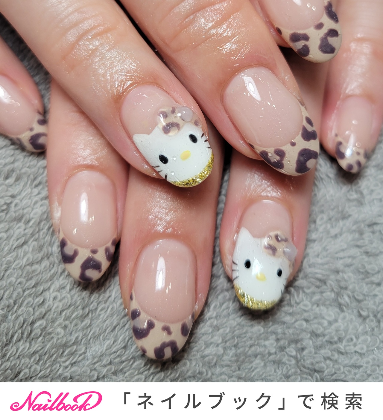レオパード(ヒョウ柄)/キティちゃんのネイルデザイン｜ネイルブック