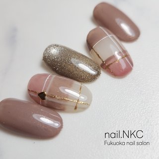 チェック/ブラウンのネイルデザイン｜ネイルブック